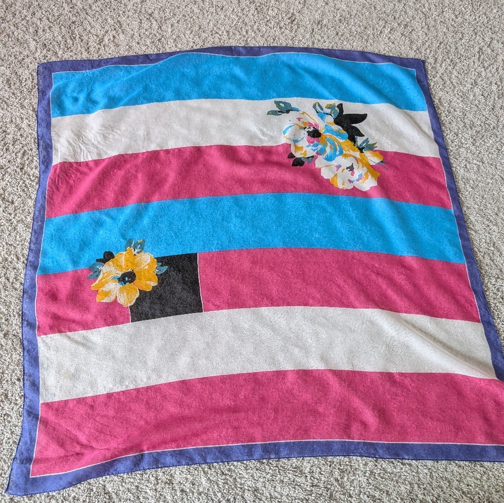 Vintage Striped and floral Scarf